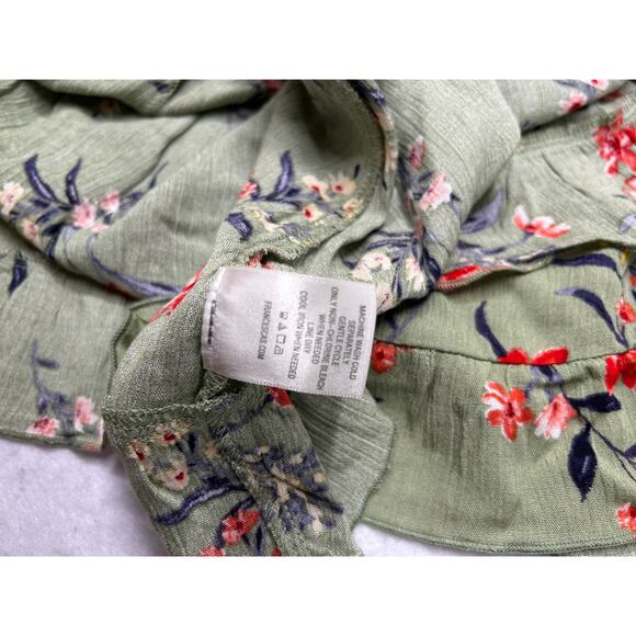 NWT Francesca’s Blue Rain green floral smocked mini dress in size Large - Picture 7 of 9